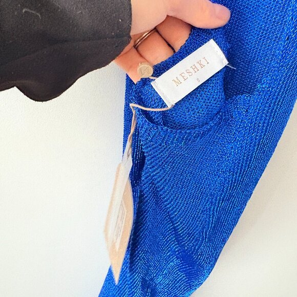 Meshki Tala Halter Neck Mini Dress NWT Persian Blue Size Small - Picture 8 of 10